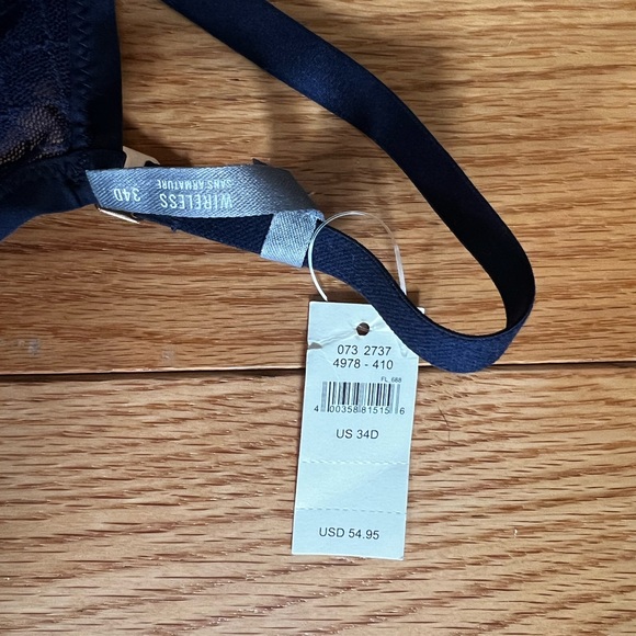 NWT Aerie Navy 34D Wireless Sans Armsture Bra - Picture 3 of 5